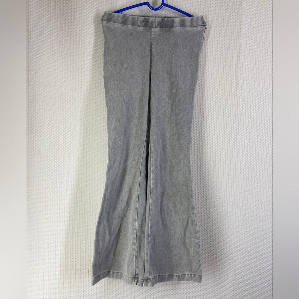 H&M Light Gray Acid Wash Flared Stretchy Girls Jeggings Leggings Jeans